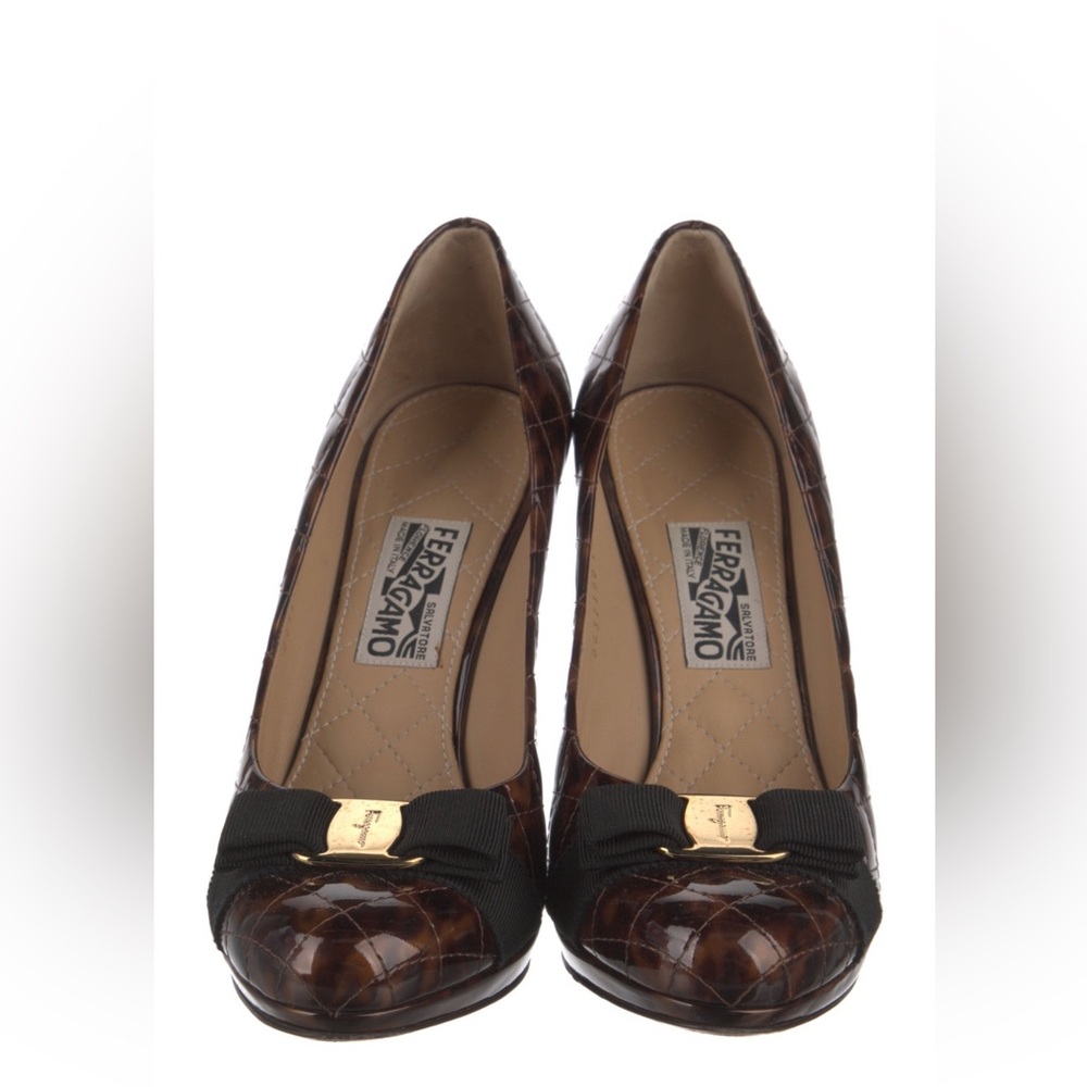 Salvatore Ferragamo pumps: Testa Moro Patent Calf, excellent condition. Size 11B